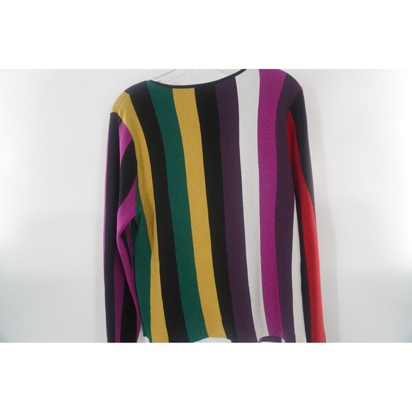 INC Metallic Striped Sweater Multicolor Sparkle Knit Crewneck Pullover Size XL - Picture 2 of 9